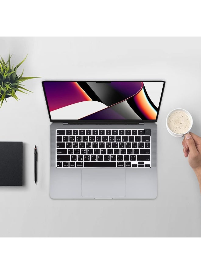 Arabic Keyboard Cover for MacBook Air 13/15" & Pro 14/16" (2021-2026) - M1/M2/M3/M4/M5 Chip&13 Macbook NEO A18 Pro 2026 A3404 Compatible, Anti-Slip Dust-Resistant Protective Skin, Office & Travel Laptop Accessor - Image 5